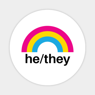 He/They Pronouns Pansexual Rainbow Magnet